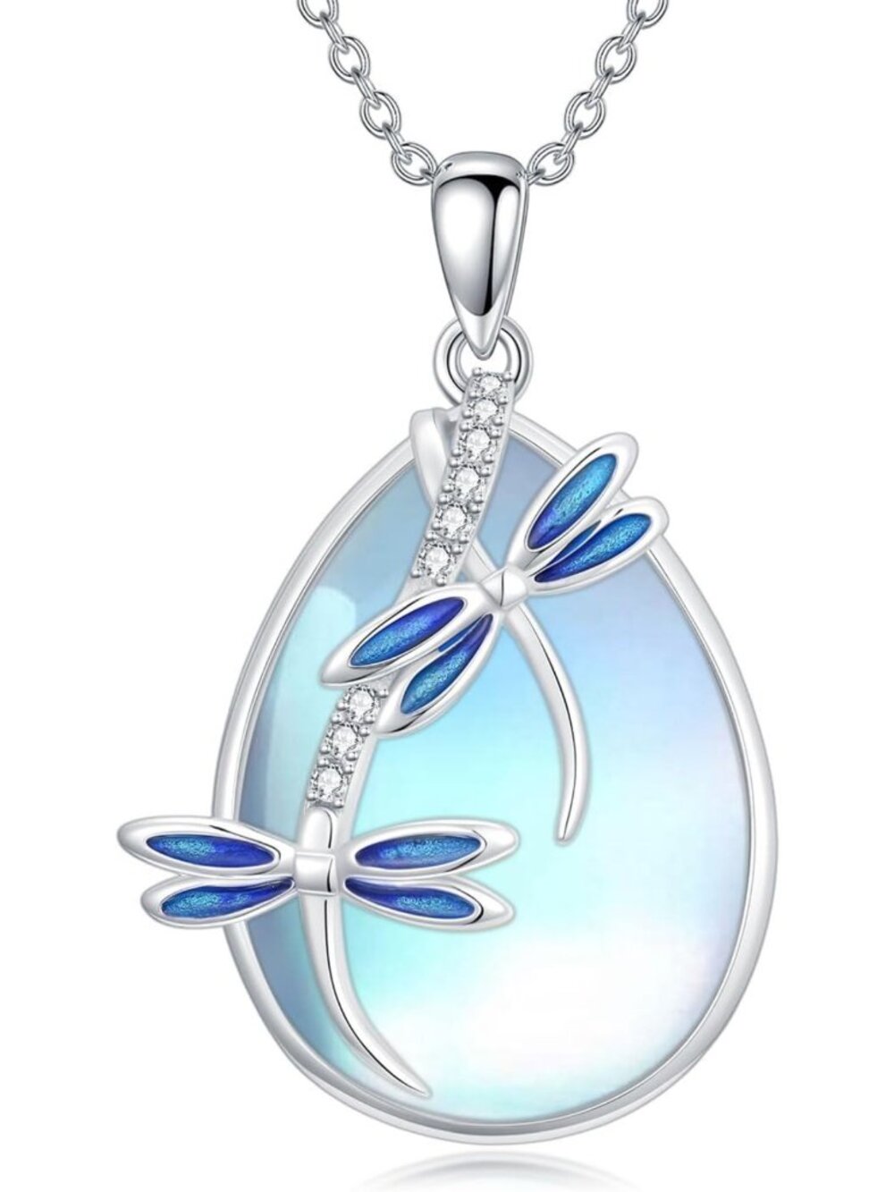 Moonstone Animal Pendant Necklace - 925 Sterling Silver Fox, Cat, Butterfly
